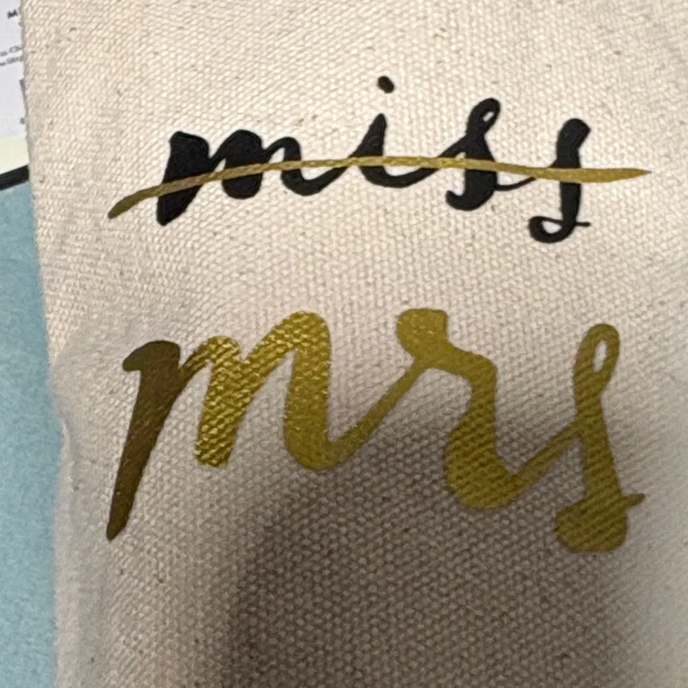 Kate Spade Miss to Mrs. Canvas Wine Tote - Bridal Shower Gift Bag